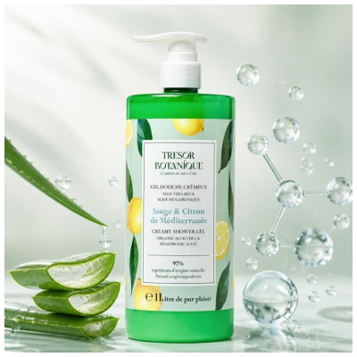 Trésor Botanique Creamy Shower Gel Mediterranean Sage & Lemon 1 L