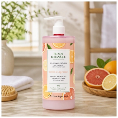 Trésor Botanique Gel Douche Crémeux Jardin d'Agrumes 1 L