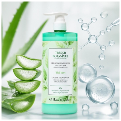 Trésor Botanique Gel Douche Crémeux Thé Vert 1 L
