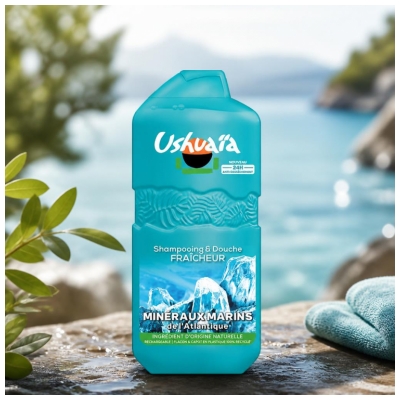 Ushuaïa Shampoing Douche Fraicheur Minéraux Marins 490 ml