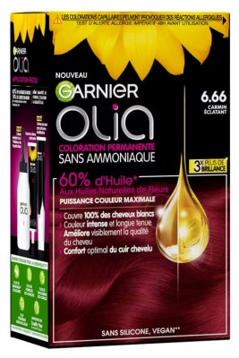 Garnier Olia Vopsea de Păr Permanentă Fără Amoniac 120 g - Culoare: 6.66 Carmin radiant