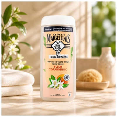 Le Petit Marseillais Extra Jemný Krémový Sprchový Gel Bio Květ Pomerančovníku 650 ml