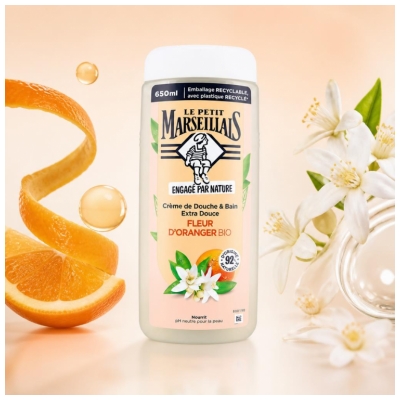 Le Petit Marseillais Extra Jemný Krémový Sprchový Gel Bio Květ Pomerančovníku 650 ml