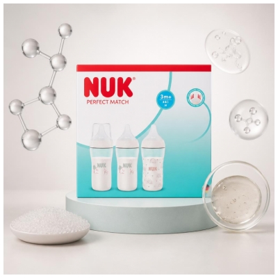 Set NUK Perfect Match 3 Biberoane 260 ml 3 Luni +
