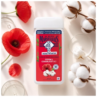 Le Petit Marseillais Ekstra Mild Bomuld & Valmue Creme Brusegel 250 ml