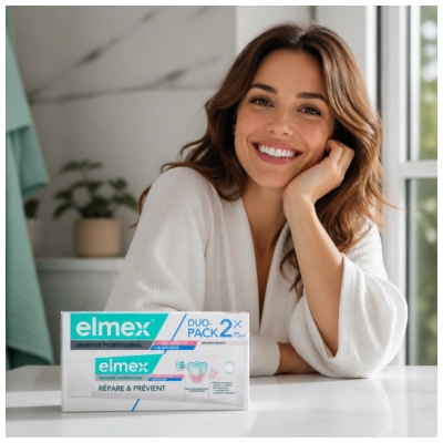 Elmex Sensitive Professional Repair & Prevent + Gum Care + Whitening Pack of 2 x 75 ml