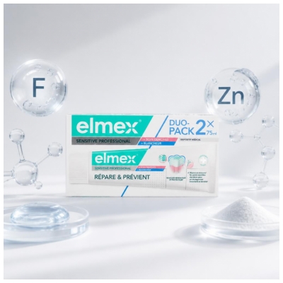 Elmex Sensitive Professional Repair & Prevent + Gum Care + Whitening Pack of 2 x 75 ml