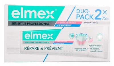Elmex Sensitive Professional Répare & Prévient + Soin Gencives + Blancheur Lot de 2 x 75 ml