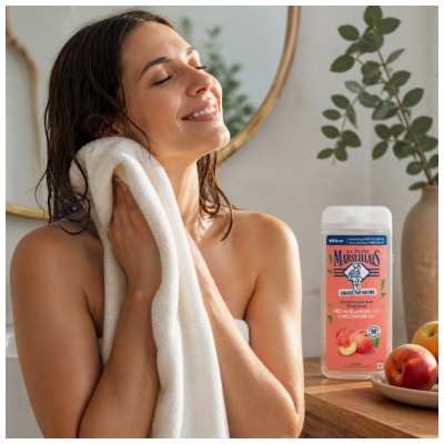 Le Petit Marseillais Extra Mild Dusch- & Badgelé Vit Persika och Ekologisk Nektarin 650 ml