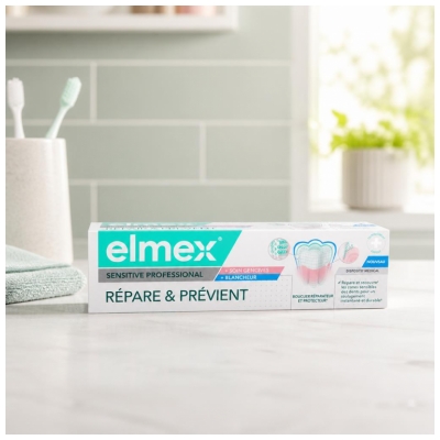 Elmex Sensitive Professional Repara & Previne + Cuidado das Gengivas + Branqueador 75 ml