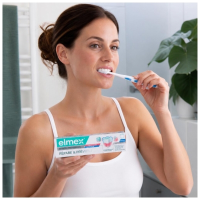 Elmex Sensitive Professional Repara & Previne + Cuidado das Gengivas + Branqueador 75 ml