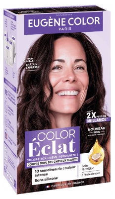 Eugène Color Color & Eclat - Les Naturelles Colore per Capelli Permanente a Lunghissima Durata - Colorare: 4.35 Castano Espresso
