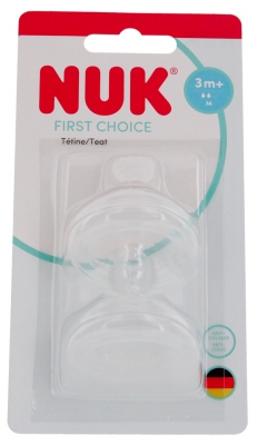 NUK First Choice 2 antikolikové savičky s otvorem M 3 měsíce+