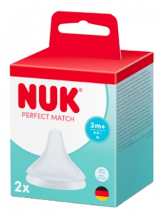 NUK Perfect Match 2 silikonové savičky, velikost otvoru M, antikolikové, od 3 měsíců