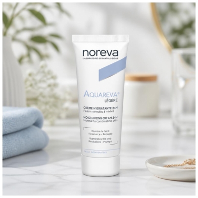 Noreva Aquareva 24H Drėkinamasis kremas Lengvos tekstūros 40 ml