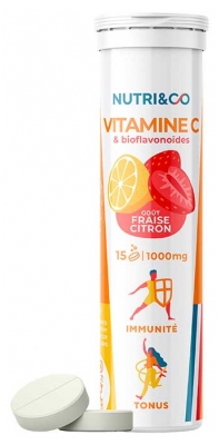 Nutri&Co Vitamine C 1000 mg et Bioflavonoïdes 15 Comprimés Effervescents