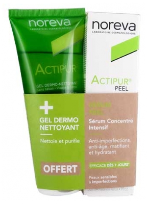 Noreva Actipur Peel Intensyvios koncentracijos serumas 30 ml + Dermo-valomasis gelis 100 ml Dovana