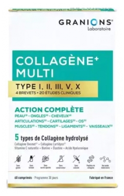 Granions Kollageeni + Multi Tyypit I, II, III, V, X 60 Jaettavaa Tablettia