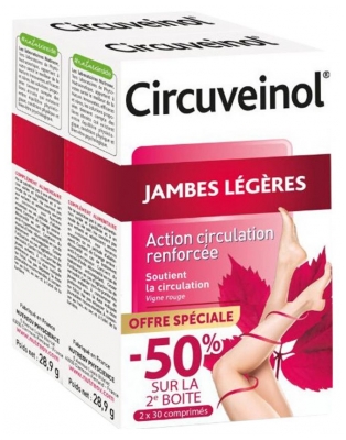 Nutreov Circuveinol Lette Ben Sæt af 2 x 30 Tabletter Specialtilbud (bedst før 30/09/2026)