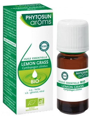 Phytosun Arôms Citroengras Etherische Olie (Cymbopogon Citratus) Biologisch 10 ml (ten minste houdbaar tot 30-09-2026)