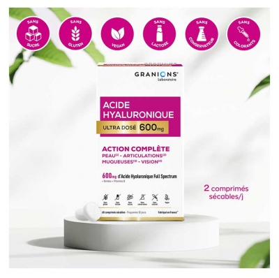 Granions Acide Hyaluronique Ultra Dosé 600 mg 60 Comprimés Sécables