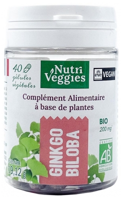 Nutriveggies Ginkgo Biloba Organic 40 Capsules (ten minste houdbaar tot 30-09-2026)