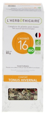 L'Herbôthicaire L'Herbô 16 Confort Tonus Hivernal Complexe de Plantes pour Tisane Bio 80 g (à consommer de préférence avant le 01/10/2026)