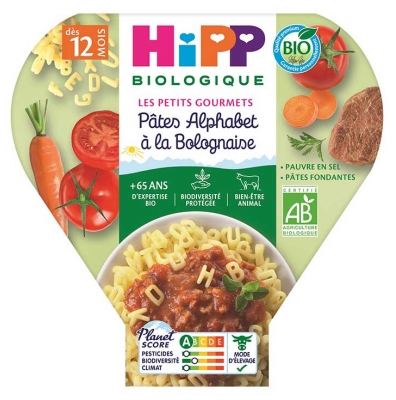 HiPP The Little Gourmets Alphabet Pastas with Bolognese From 12 Months Organic 230g