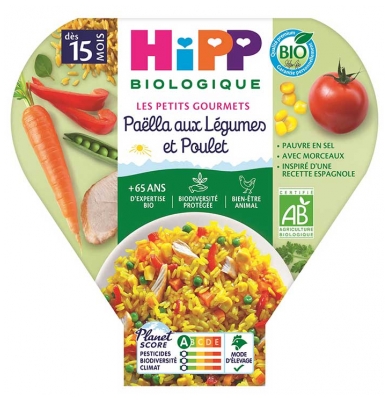 HiPP Mazie gardēži Paella ar dārzeņiem un vistu no 15 mēnešiem Bio 250 g