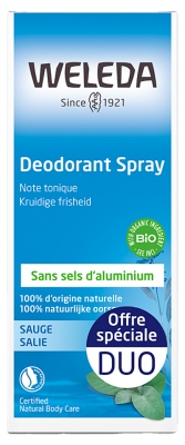 Weleda Deodorant Spray mit Salbei Packung von 2 x 100 ml