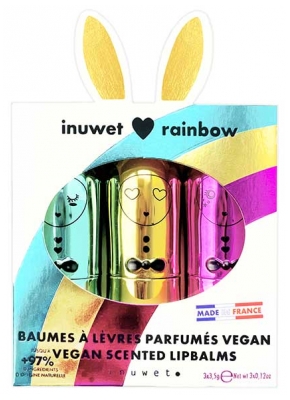 Inuwet Trio Rainbow Baumes à Lèvres Parfumés 3 x 3,5 g