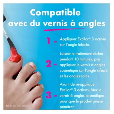 Excilor Traitement Mycose de l'Ongle 3 Actions 7 ml