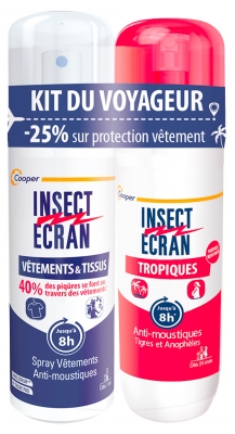 Insect Ecran Insecticide Spray Clothing & Fabrics 100 ml + Anti-Mosquito Repellent Skin Spray Special Tropics 75 ml
