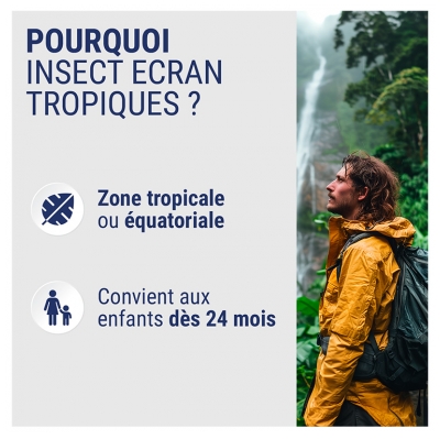 Insect Ecran Spray Insecticide Vêtements & Tissus 100 ml + Anti-Moustiques Spray Répulsif Peau Spécial Tropiques 75 ml