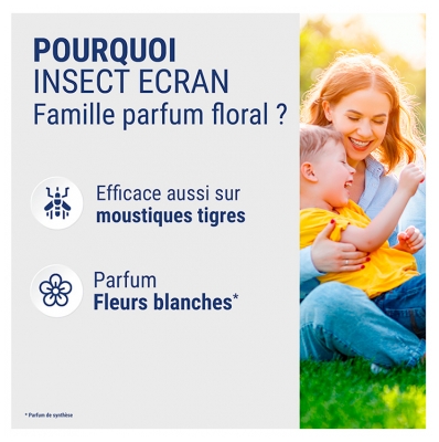 Insect Ecran Anti-Moustiques Spray Répulsif Peau Familles Parfum Floral 100 ml