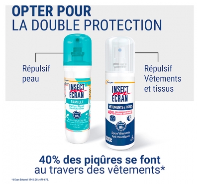 Insect Ecran Anti-Moustiques Spray Répulsif Peau Familles Parfum Floral 100 ml