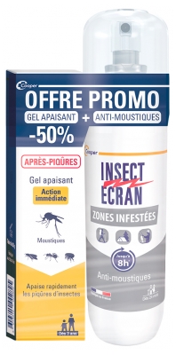 Insect Ecran Hyttyskarkotesuihke iholle altistuneille alueille 100 ml + Pistojen jälkeen rauhoittava geeli 20 g