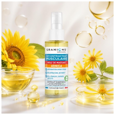 Granions Décontractant Musculaire Huile de Massage Arnica 100 ml