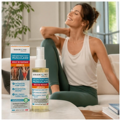 Granions Olio per Massaggi All'arnica Rilassante per i Muscoli 100 ml