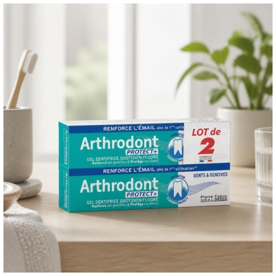 Arthrodont Protect + Denní fluoridová zubní pasta, balení 2 x 75 ml