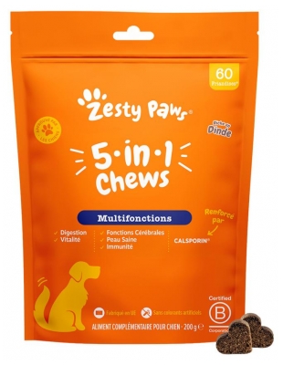 Zesty Paws Večnamenski pasji priboljški z dodatkom purana 200 g (porabiti pred 07/10/2026)