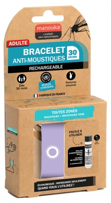 Manouka Brățară Anti-Țânțari + Reîncărcare 6 ml - Model: Violet