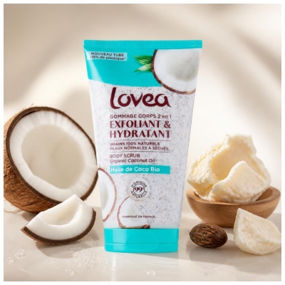 Lovea Bio Kokosriekstu Eļļas Eksfolējošais Ķermeņa Skrubis 150 ml