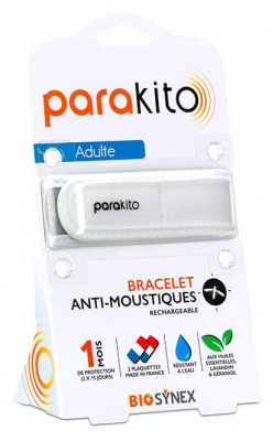 Parakito Pulsera Antimosquitos Recargable Adulto - Modelo: Color Blanco
