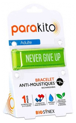 Pulseira Recarregável Anti-Mosquitos para Adultos Parakito - Modelo: Boas Vibrações Vert