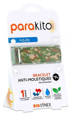 Parakito Pakartotinai Įkraunama Suaugusiųjų Apyrankė Nuo Uodų - Modelis: Kamufliažas