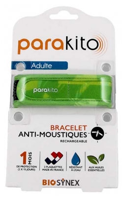 Parakito Wiederaufladbares Anti-Mücken-Armband Erwachsene - Modell: Grün