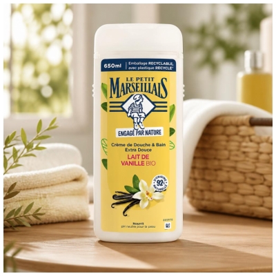 Le Petit Marseillais Crème de Douche & Bain Extra Douce Lait Bio 650 ml