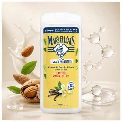 Le Petit Marseillais Crème de Douche & Bain Extra Douce Lait Bio 650 ml
