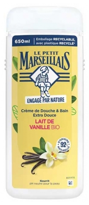 Le Petit Marseillais Crème de Douche & Bain Extra Douce Lait Bio 650 ml